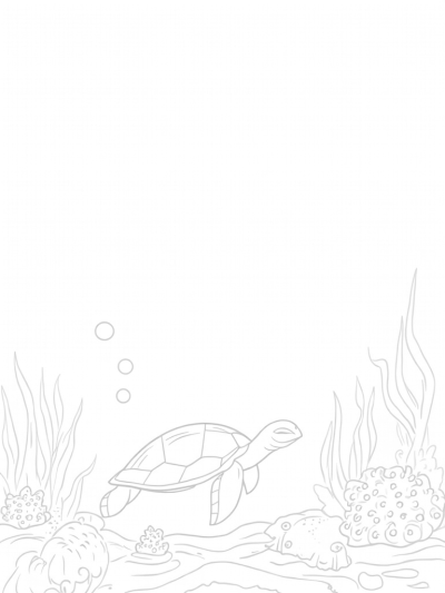 Graceful Sea Turtle in a Kelp Forest