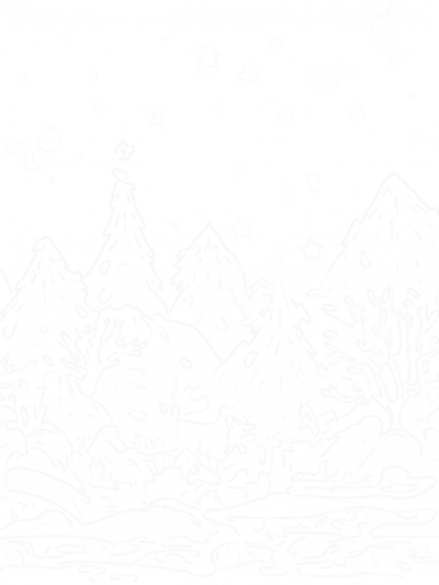 Snowy Mountain Landscape with Ice Castles and Snowman