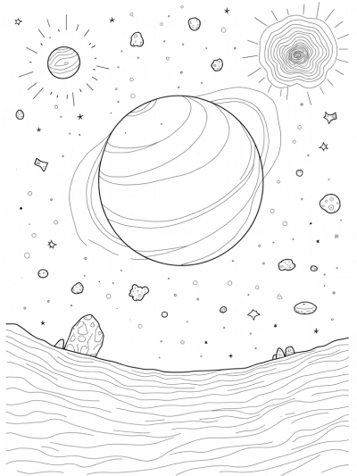 Swirling Galaxy with a Luminous Planet and Crystalline Stars