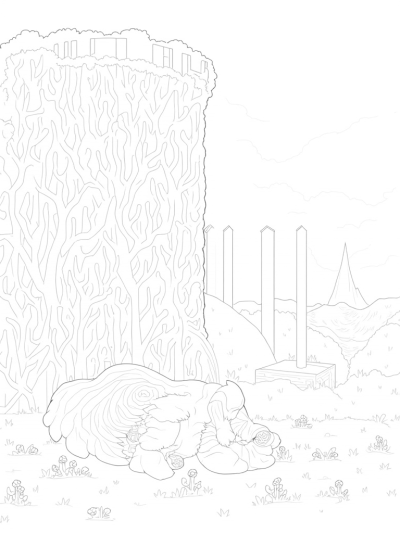 Interwoven Tree Wall with Titan Shadow
