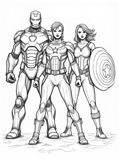 Avengers Assemble: Iron Man, Captain America, and Black Widow