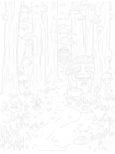 Gruffalo's Face in a Twisted Forest