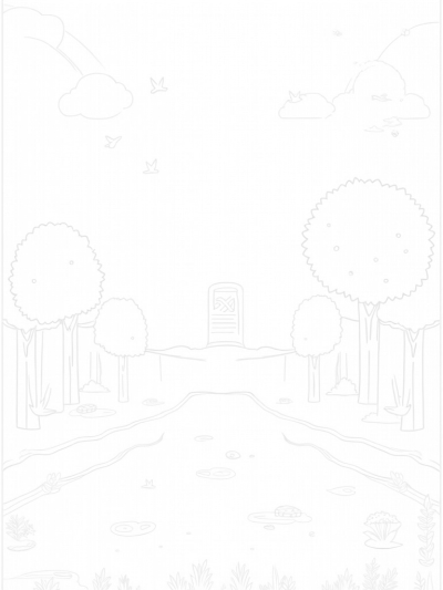 Serene Garden with Glowing Fruits and Ancient Tablet