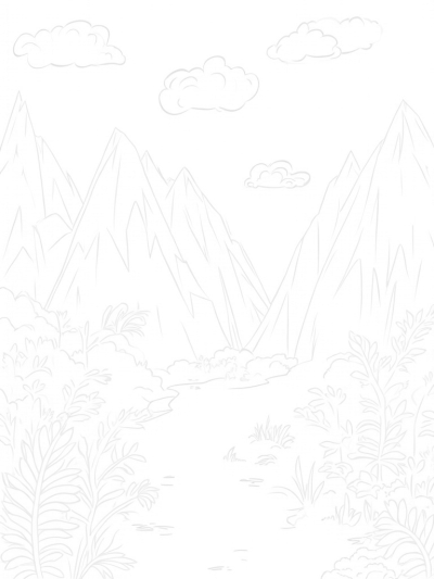 Crystal Mountains and Floating Islands Landscape