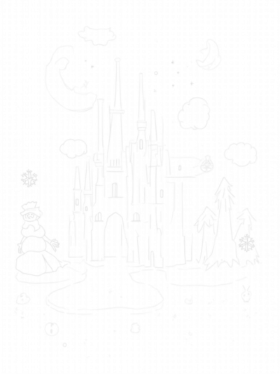 Majestic Ice Castle with Snowman and Moonlit Sky
