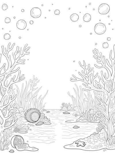 Underwater Garden with Coral and Seashell Treasures