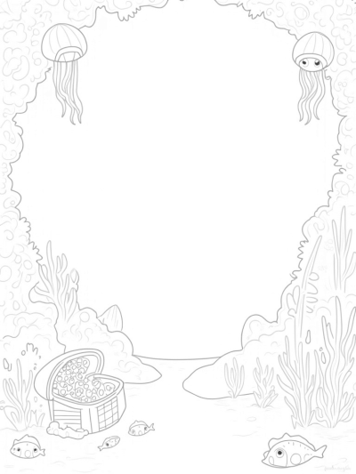 Underwater Garden with Colorful Fish and Jellyfish