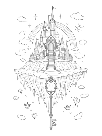 Majestic Castle on a Floating Island