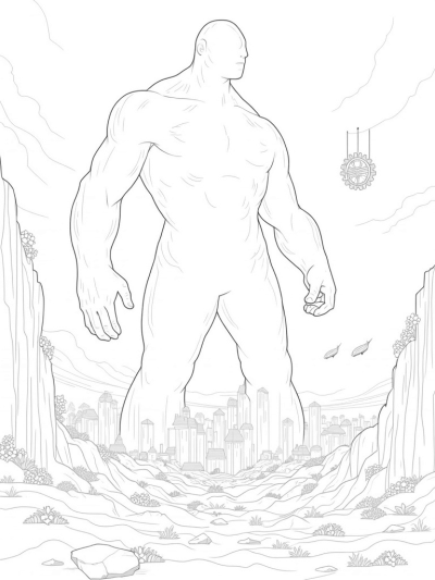 Colossal Titan Over Cityscape