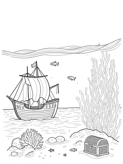 Sunken Ship and Coral Reef Wonders