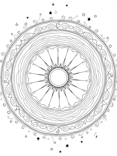 Giant Cosmic Mandala with Celestial Orbs