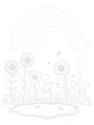 Oversized Blossoms and a Spiraling Rainbow