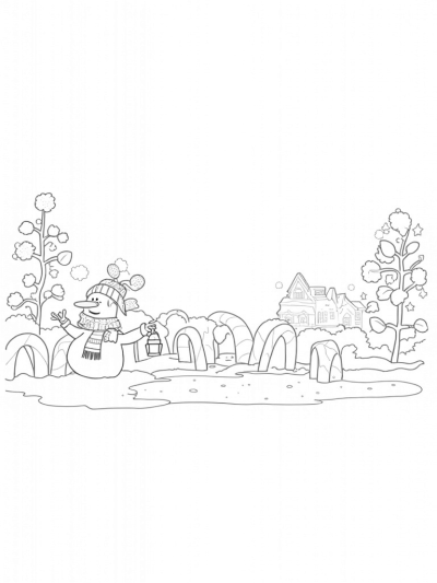 Giant Snowman and Candy Cane Wonderland
