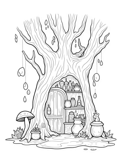 Potion Shop in a Twisted Tree