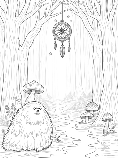 Enchanted Forest with Gruffalo's Head and Dreamcatchers