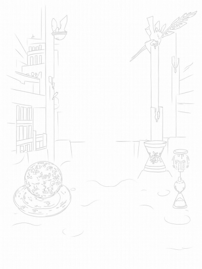 Enchanted Library with Floating Candles and Spellbooks