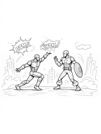 Iron Man and Captain America Showdown