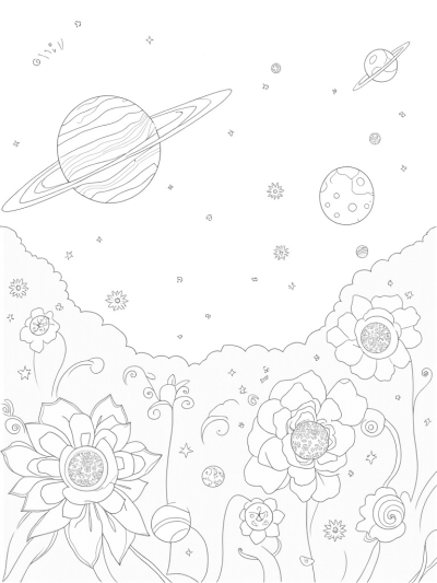 Cosmic Garden of Celestial Flowers