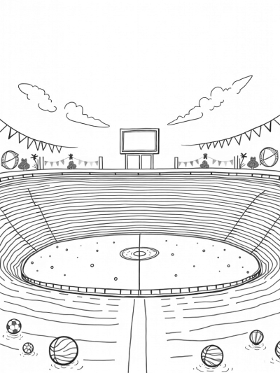 Twisting Football Field with Giant Whistle and Inflatable Sports Balls