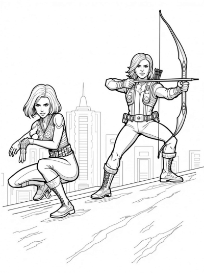 Black Widow and Hawkeye Team Up