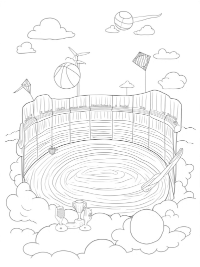 Floating Sports Arena in the Clouds