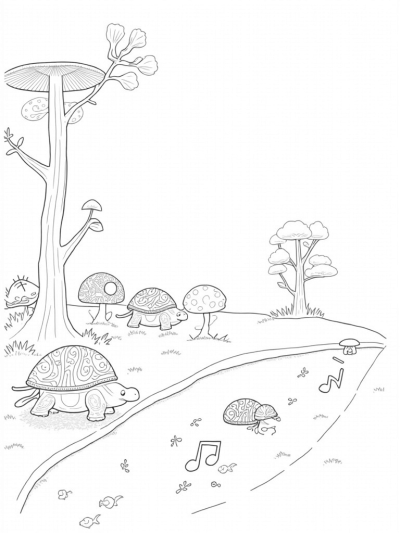 Magical Forest with Tortoises and Musical Fish