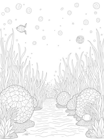 Vibrant Underwater Garden with Coral Reef and Fish