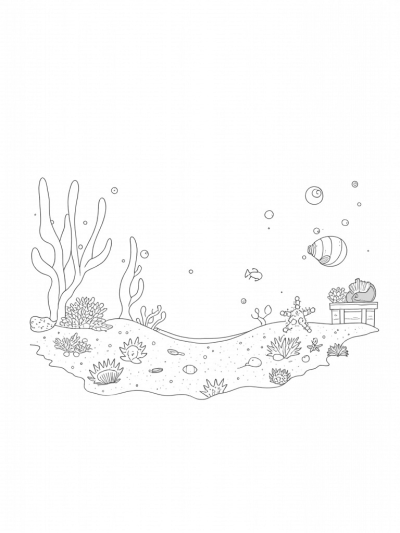 Underwater Garden with Giant Seashells and Colorful Coral