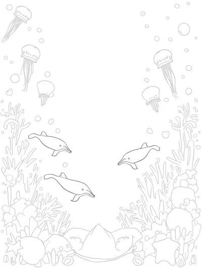 Dolphins and Coral Reef Wonderland