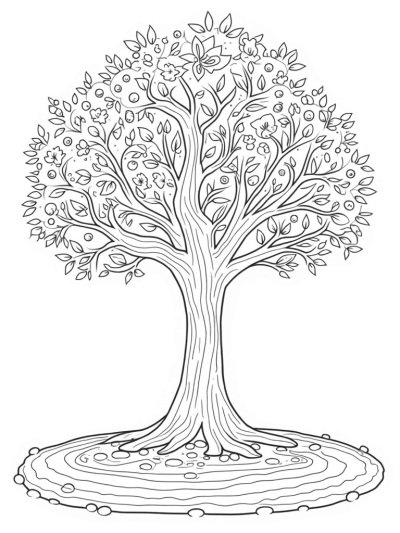 Four Seasons Tree with a Winding Path