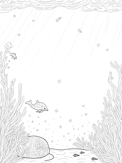 Underwater Playground with Dolphins and Coral