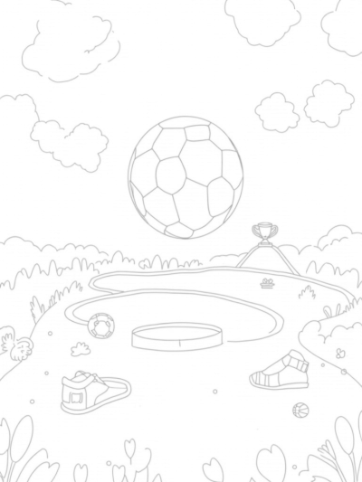 Colossal Soccer Ball on a Trophy Flower Field