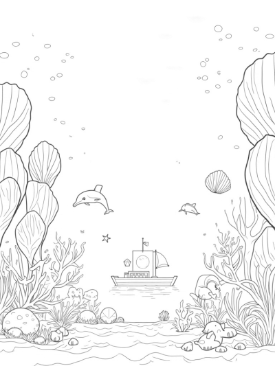 Dolphins Dancing Through a Colorful Underwater Garden