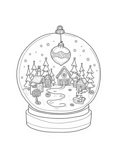 Holiday Village in a Snow Globe
