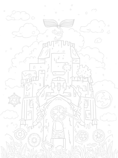 Gears and Vines in a Towering Cityscape