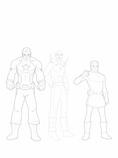 Assemble the Avengers: Captain America, Iron Man, and Black Widow