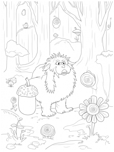 Gruffalo in the Twisted Forest with Oversized Mushrooms