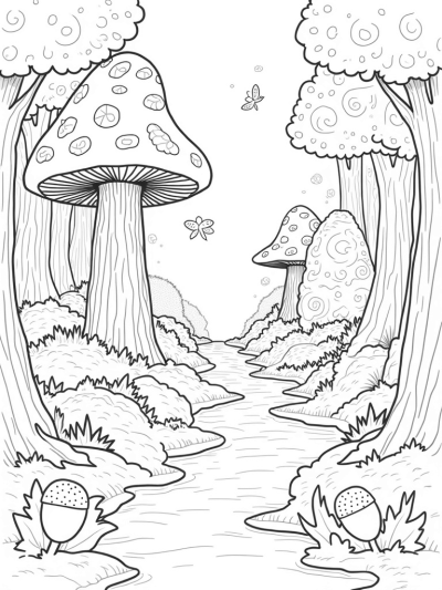 Giant Mushroom Forest with Gruffalo Rock