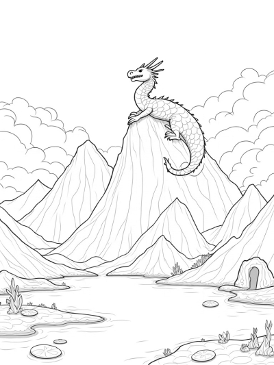 Crystal Dragon Over Majestic Mountains