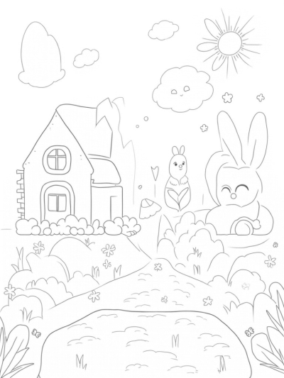 Giant Carrot House in a Colorful Garden