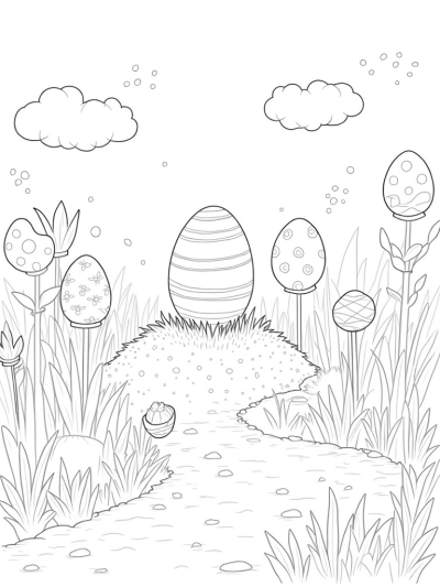Garden of Colorful Egg Flowers