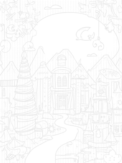 Gingerbread House and Holiday Village in Snowflakes