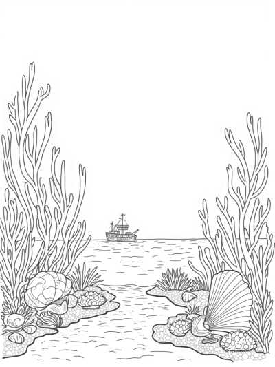 Serene Underwater Garden with Coral Trees and Jellyfish