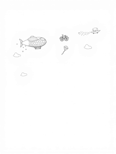 Floating Vehicles in a Whimsical Sky