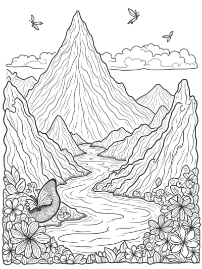 Majestic Dragon Wing Mountains with a Hidden Egg