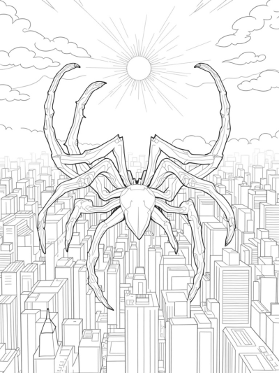 Twisted Skyscrapers and a Colorful Spider
