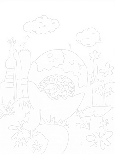 Colorful Garden with Giant Decorated Eggs and Candy Treasure