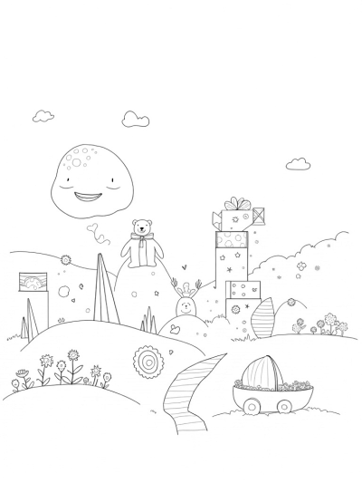 Oversized Building Blocks in a Nursery Landscape