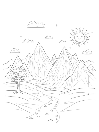 Colorful Triangles in a Dreamy Landscape