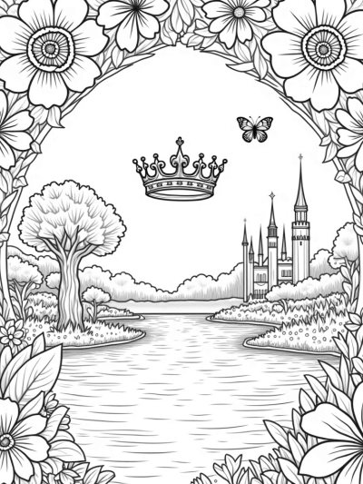 Magical Garden with Candy Castle and Crown